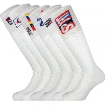 (6 Paar) Lange Sportsocken aus Baumwollfrottee