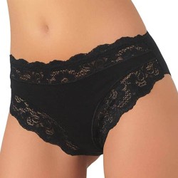 Cotton and modal briefs with midi lace JADEA