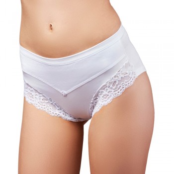 (6pcs) Slip taille haute brodé en coton modal EMY 3669