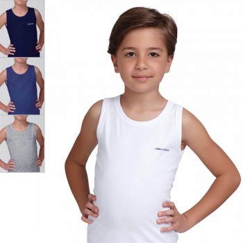 (3pcs) ENRICO COVERI baby/boy's stretch cotton tank top