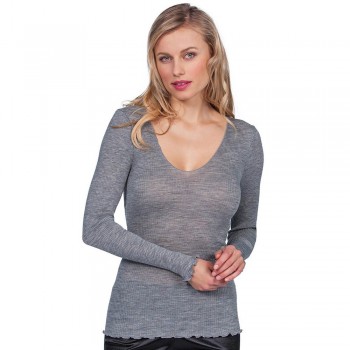 EGI wool and silk long-sleeved sweater with sailor neckline