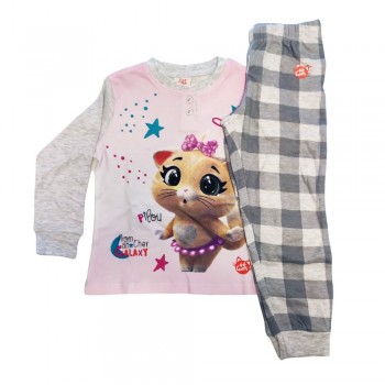 SABOR Pyjama d'hiver en coton interlock "44gatti" pour fille