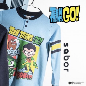 Pijama SABOR de algodón interlock "Teen Titans Go" para niño