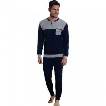 ENRICO COVERI warmer Herren-Winterpyjama aus Baumwolle