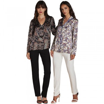 ANDRA paisley silk effect pajamas