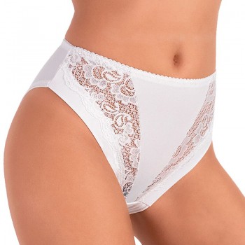 Slip midi en coton et modal avec dentelle JADEA