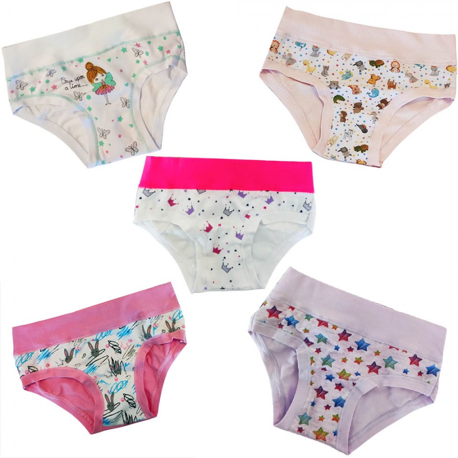 EMY girl's patterned elastic cotton briefs