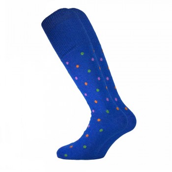 Chaussettes longues homme PUNTO en laine et cachemire à pois