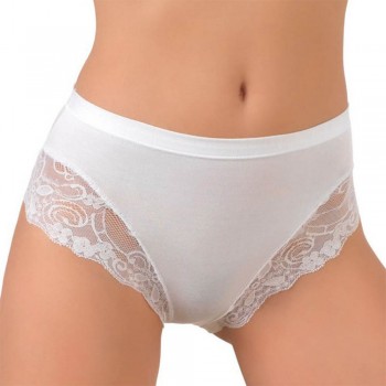 Slip en coton et modal avec dentelle midi JADEA