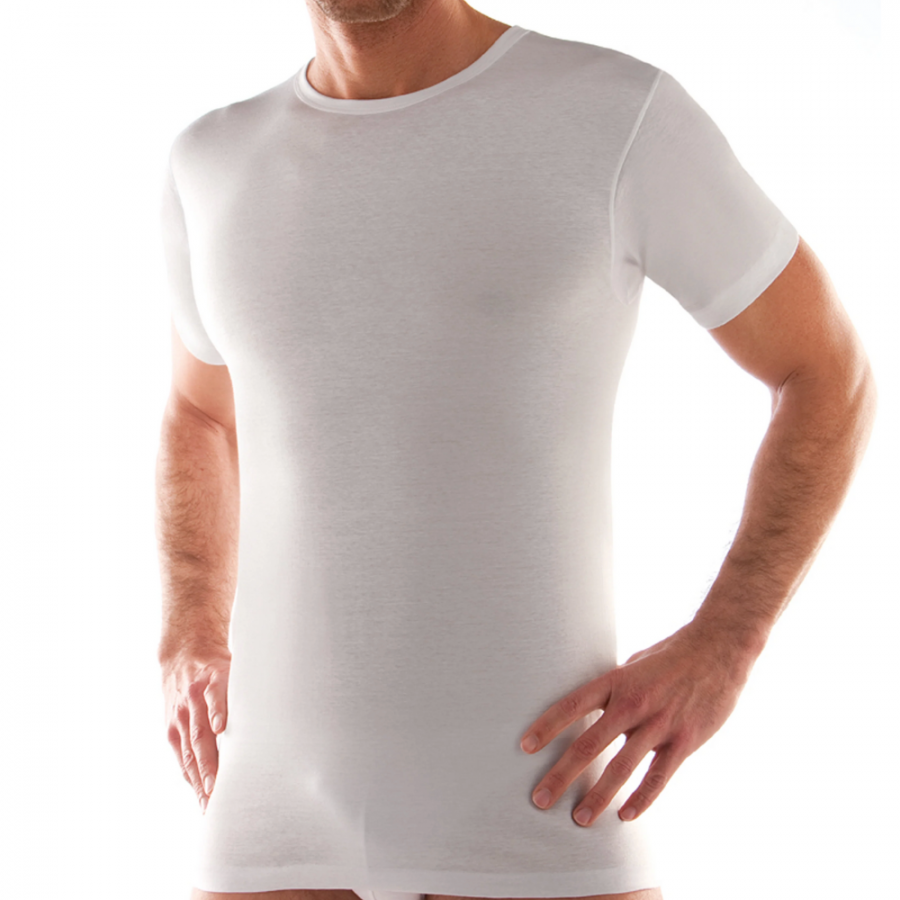 Men's Crew Neck Underwear Shirt in Lisle Cotton LIABEL