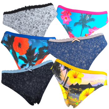 (6pcs) JADEA patterned Brazilian briefs for women/girls