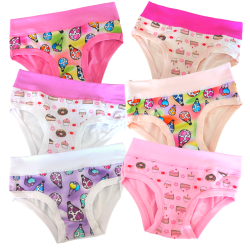 (6pcs) slips fille en coton élastique à motifs EMY